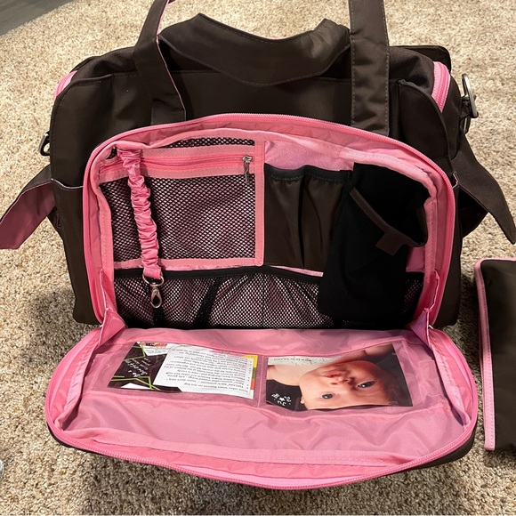 JuJuBe Be Prepared Diaper Bag in Brown and Pink - Picture 7 of 15